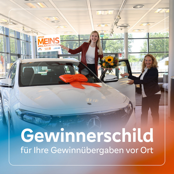 Gewinnerschild für Ihre Gewinnübergaben vor Ort